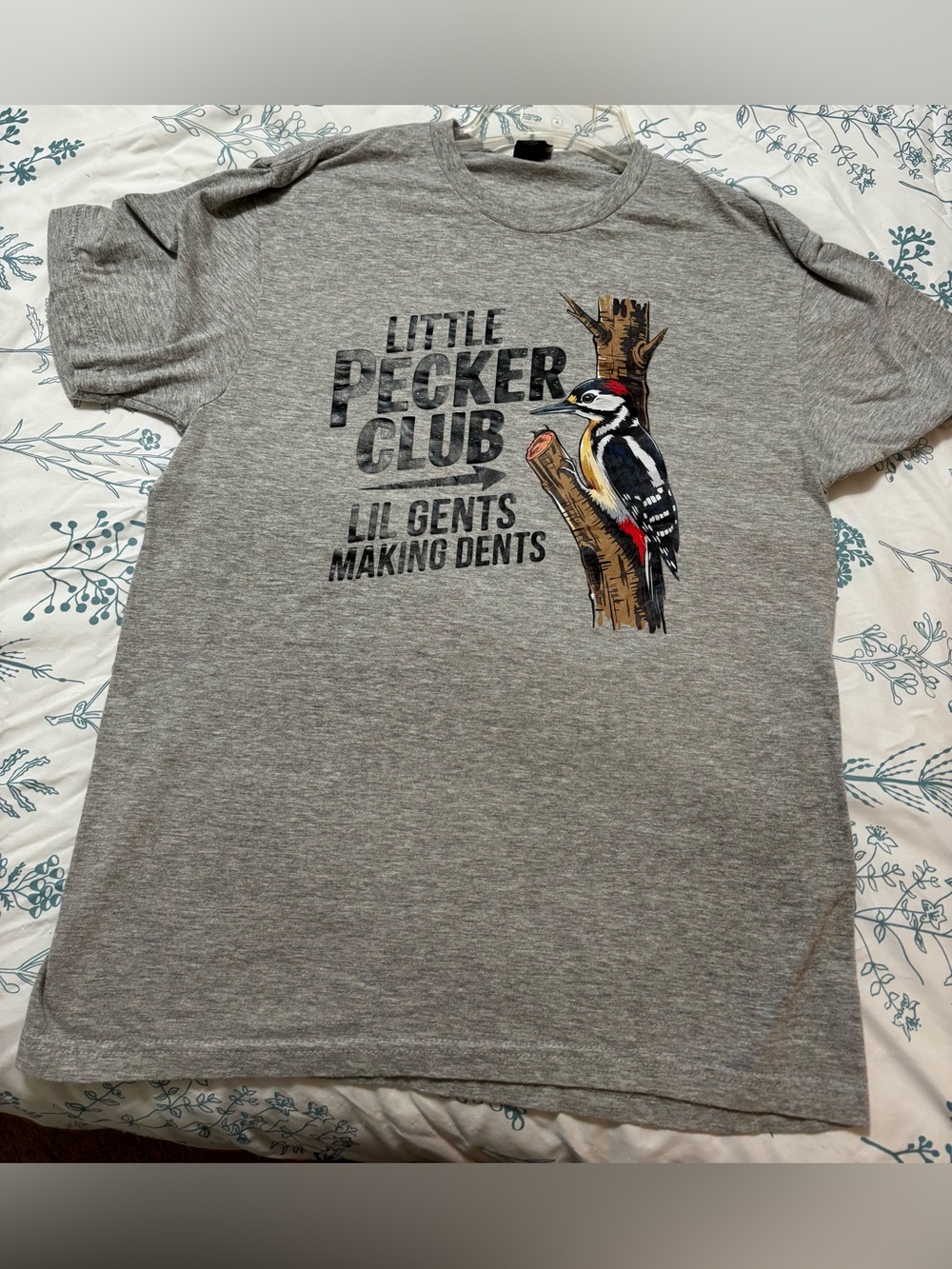 Gildan Grey Men’s Short-Sleeve 'Little Pecker Club' Graphic Tee